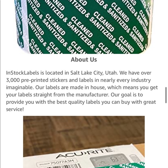 Cleaned & Sanitized Tamper Evident stickers 450 ct - Picture 6 of 7